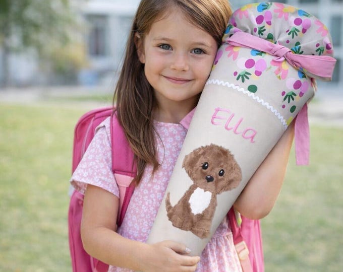 Schultüte Hund passend zum Flower Powbär Schulranzen