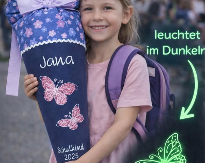 Schultüte Schmetterling  (leuchten im Dunkeln) passend zum Butterfly Maja Schulranzen