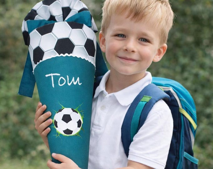 Schultüte Fussball in Petrol