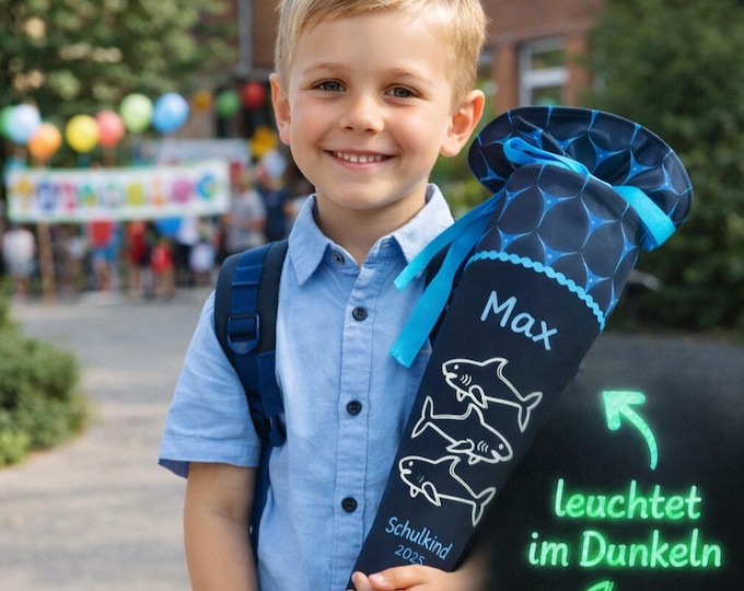 Schultüte Hai ( Leuchtet im Dunkeln) passend zum Shark Dexter Schulranzen
