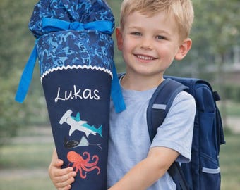 Schultüte Hai Rochen Oktopus Hammerhai passend zum Manta Rio Schulranzen