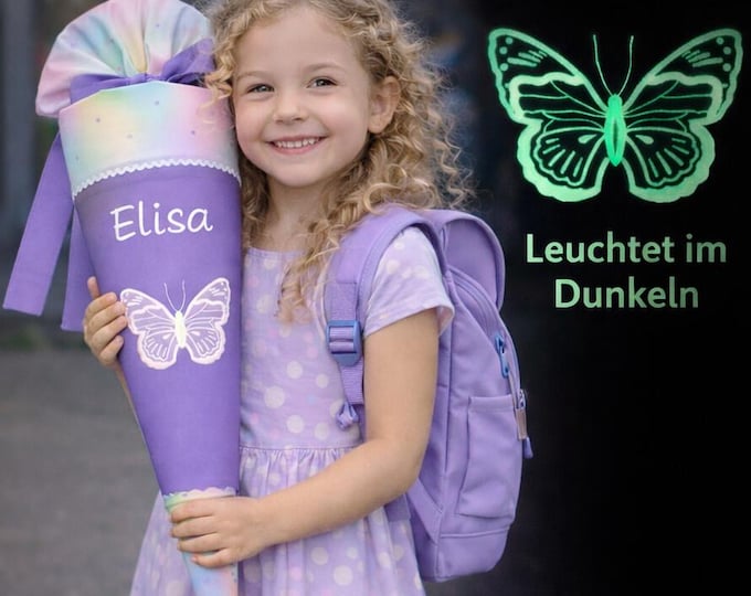 Schultüte Schmetterling (Schmetterling leuchten im Dunkeln) passend zum Butterfly Luna Schulranzen