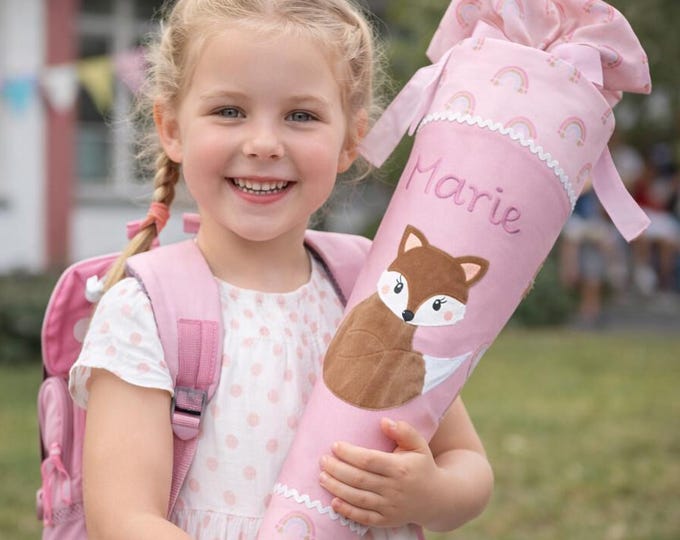 Schultüte Fuchs in Rose