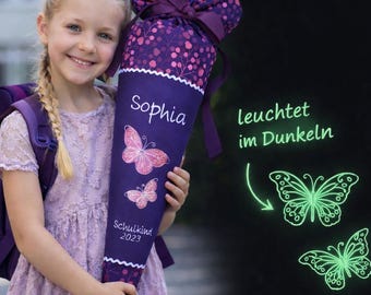 Schultüte Schmetterling (Schmetterlinge leuchten im Dunkeln) passend zum Butterfly Night Schulranzen