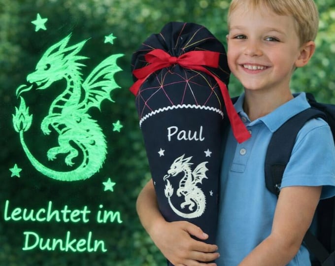 Schultüte Drache  (Leuchtet im Dunklen) passend zum Dragon Drako Schulranzen