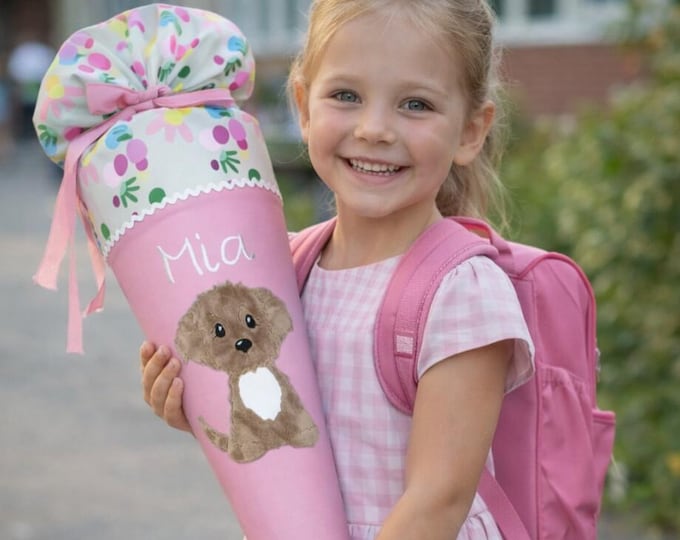 Schultüte Hund passend zum Flower Powbär Schulranzen