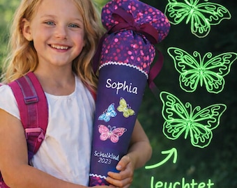 Schultüte Schmetterling (Schmetterlinge leuchten im Dunkeln) passend zum Butterfly Night Schulranzen