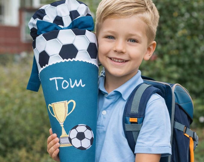 Schultüte Fussball in Petrol