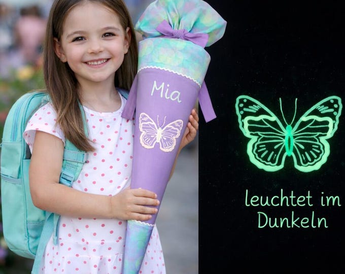 Schultüte mit Schmetterling (leuchtet im Dunkeln) passend zum Zaubärwelt Schulranzen
