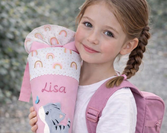 Schultüte Katze Regenbogen