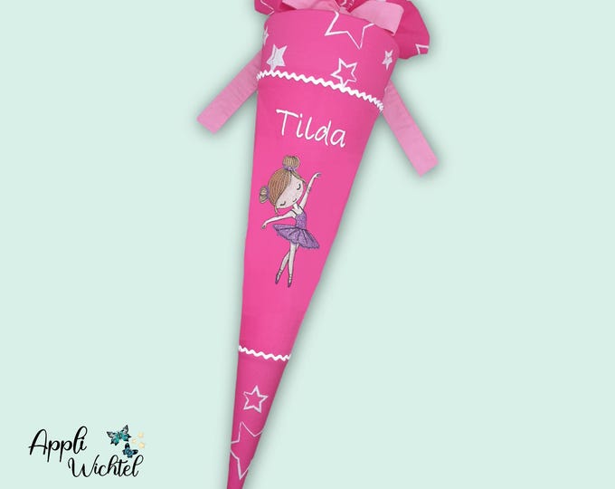 Schultüte mit glitzer Ballerina Tänzerin passend zum Sternzaubär Schulranzen