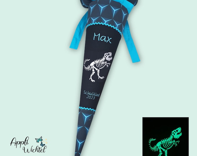 Schultüte Dino Dinoskelett (leuchtet im Dunkeln) passend zum Shark Dexter Schulranzen