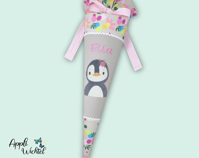 Schultüte Pinguin passend zum Flower Powbär Schulranzen