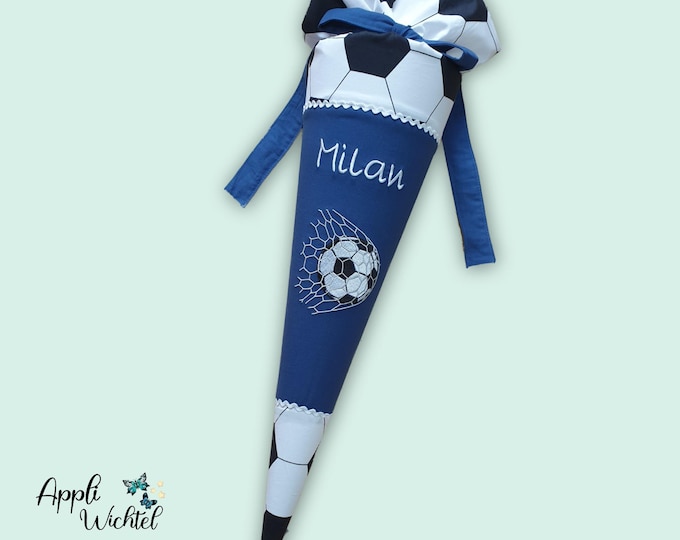 Schultüte Fussball in Blau