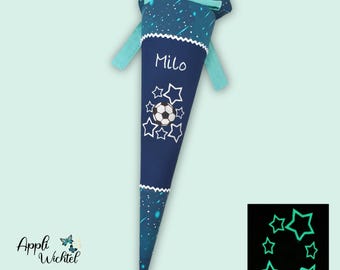 Schultüte Fussball (Sterne leuchten im Dunkeln) passend zum RaumfahrBär Schulranzen