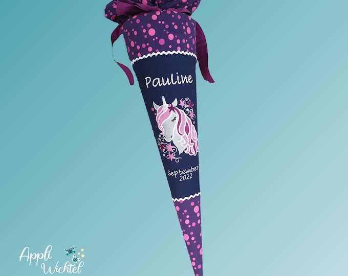 Schultüte mit Einhorn passend zum Bärmuda Viereck Schulranzen
