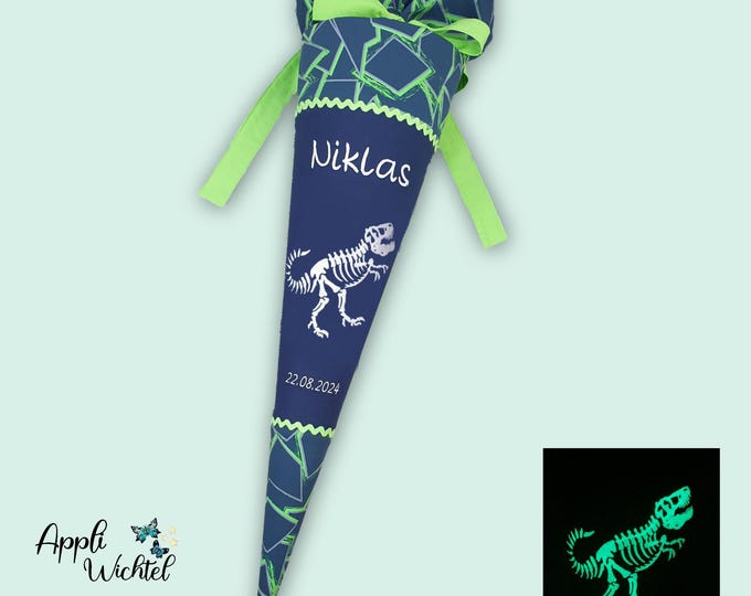 Schultüte Dino Dinoskelett (leuchtet im Dunkeln) passend zum Wild T-Rex Taro Schulranzen