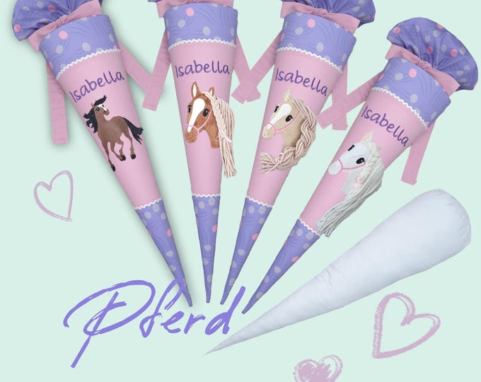 70 cm Schultüte Pferd Pferdeschultüte passend zum Ponybäradies Schulranzen