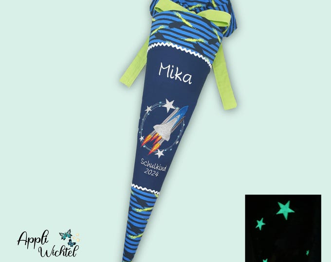 Schultüte Raumschiff Rakete Weltall (Sternchen leuchten im Dunkeln) passend zum Police Car Cody Schulranzen