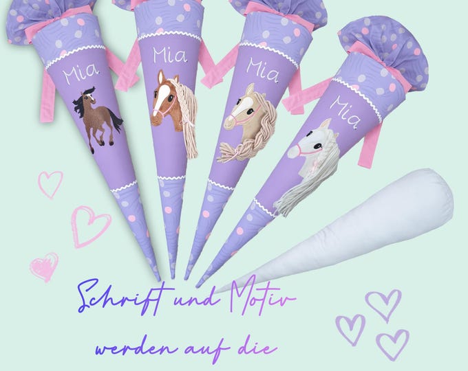 70 cm Schultüte Pferd Pferdeschultüte passend zum Ponybäradies Schulranzen