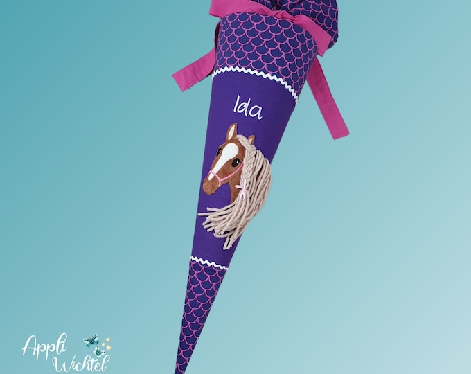 Schultüte Pferd passend zum Perlentauchbär Schulranzen