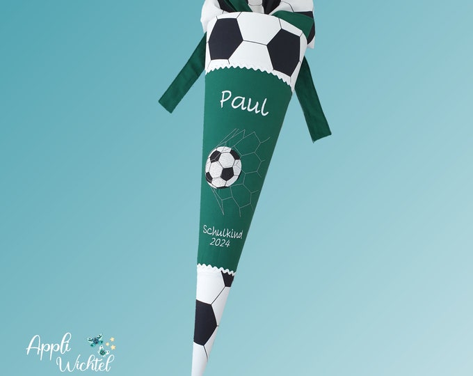 Schultüte Fussball in Dunkelgrün