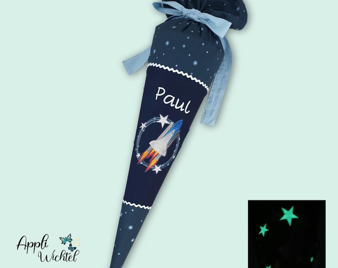 Schultüte Raumschiff Rakete Weltall (Sternchen leuchten im Dunkeln) passend zum KoBärnikus Schulranzen