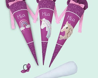 70 cm Schultüte Regenbogen Einhorn Pferd passend zum Pretty Unicorn Nuala Schulranzen