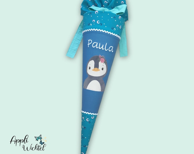 Schultüte mit Pinguin passend zum Dog Basty Schulranzen