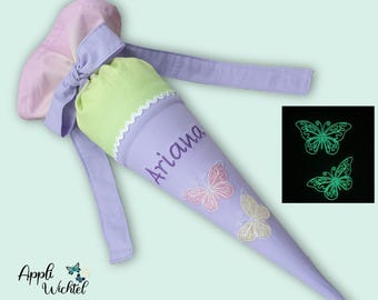 Geschwistertüte Schmetterling (leuchten im Dunkeln) passend zum Zaubärwelt Schulranzen