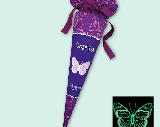 Schultüte Schmetterling (Schmetterling leuchtet im Dunkeln) passend zum Butterfly Night Schulranzen