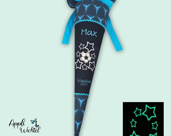 Schultüte Fussball (Sterne leuchten im Dunkeln) passend zum Shark Dexter Schulranzen