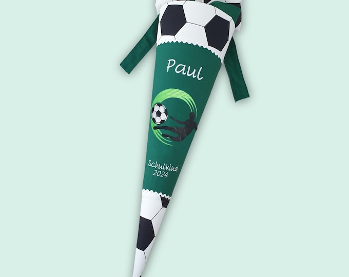 Schultüte Fussball in Dunkelgrün