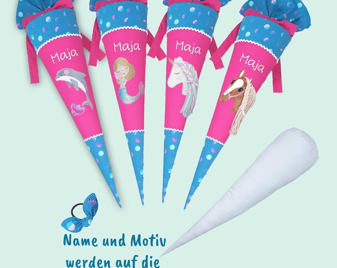 70 cm Schultüte Delfin Meerjungfrau Einhorn Pferd passend zum Dolphin Finja Schulranzen