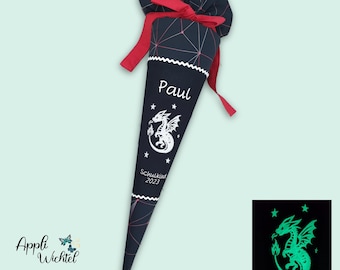 Schultüte Drache  (Leuchtet im Dunklen) passend zum Dragon Drako Schulranzen