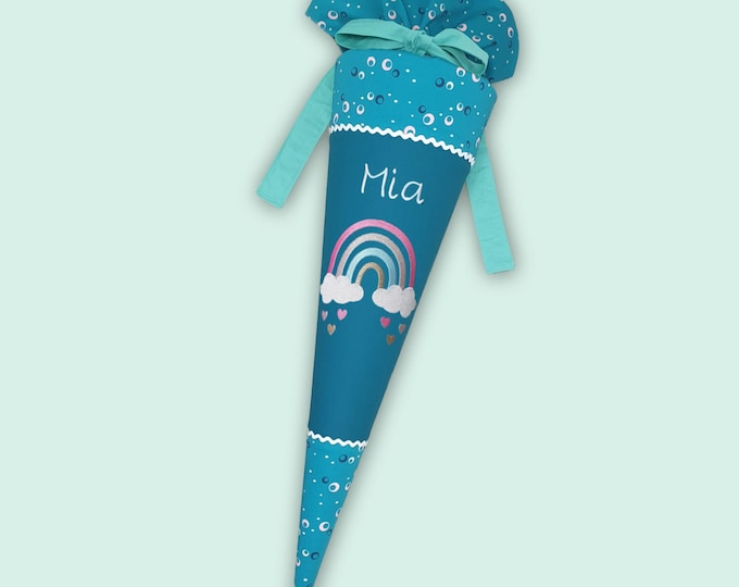 Schultüte mit Regenbogen passend zum Dog Basty Schulranzen