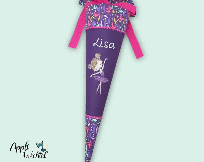 Schultüte glitzer Ballerina Tänzerin passend zum Ambärzonas Schulranzen