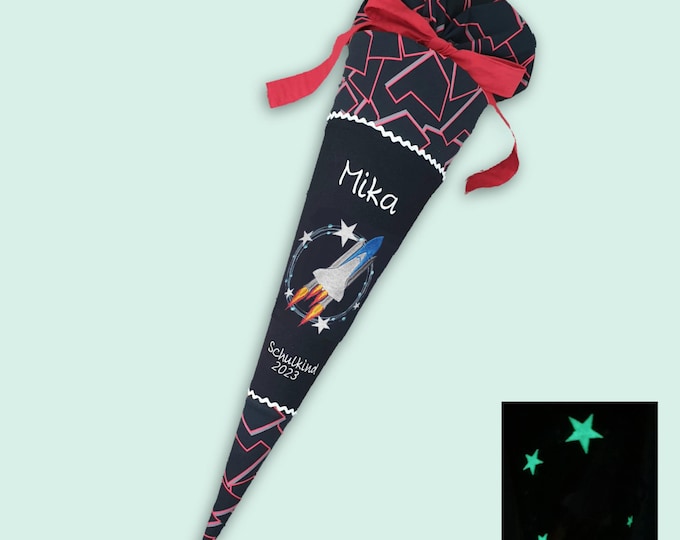 Schultüte Raumschiff Rakete Weltall (Sternchen leuchten im Dunkeln) passend zum Ninja Yuma Schulranzen