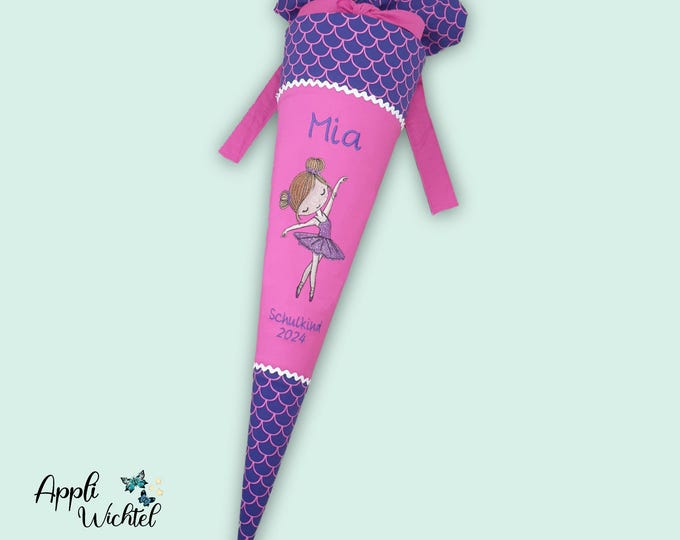 Schultüte glitzer Ballerina Tänzerin passend zum Perlentauchbär Schulranzen