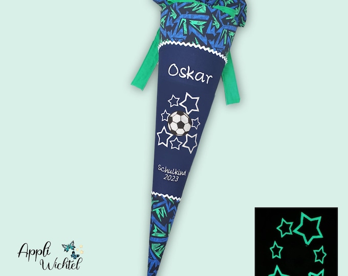 Schultüte Fussball (Sterne leuchten im dunklen) passend zum Soccer Ben Schulranzen