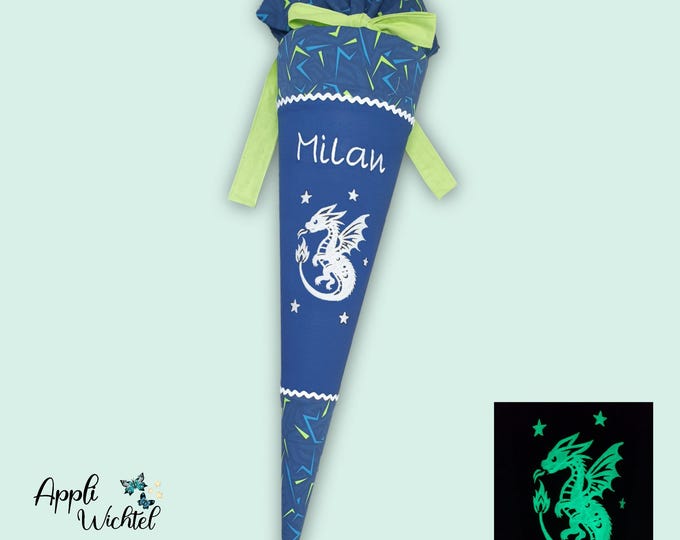 Schultüte Drache (Leuchtet im Dunklen) passend zum Spitzenreitbär Schulranzen