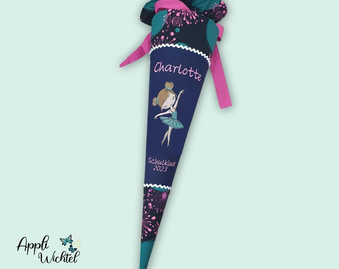Schultüte glitzer Ballerina passend zum Korallbär Schulranzen