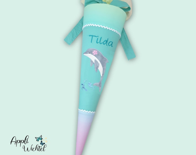 Schultüte mit Delfin passend zum Zaubärwelt Schulranzen