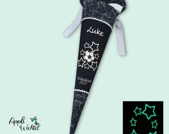 Schultüte Fussball (Sterne leuchten im Dunkeln) passend zum Super ReflektBär Glow Schulranzen