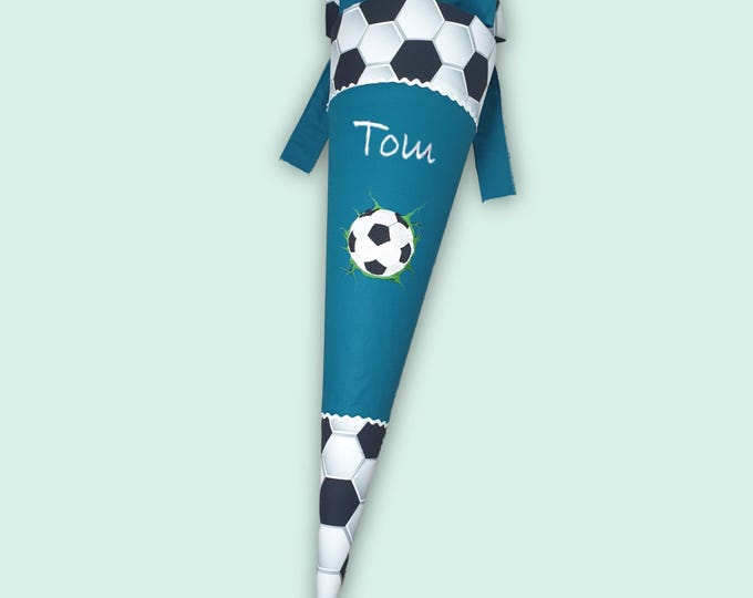 Schultüte Fussball in Petrol