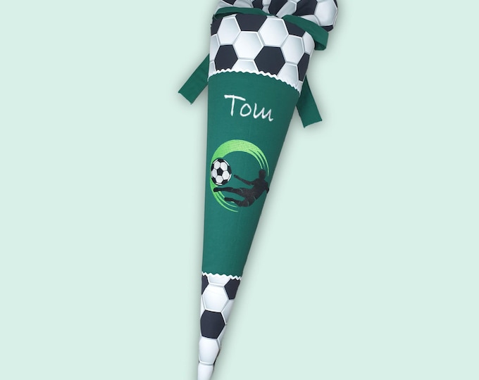 Schultüte Fussball in Dunkelgrün