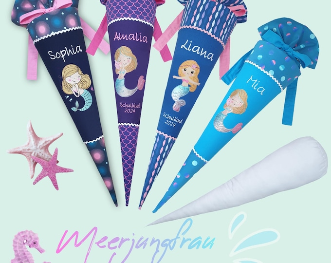 70 cm Schultüte Meerjungfrau Mermaid passend zum Schulranzen