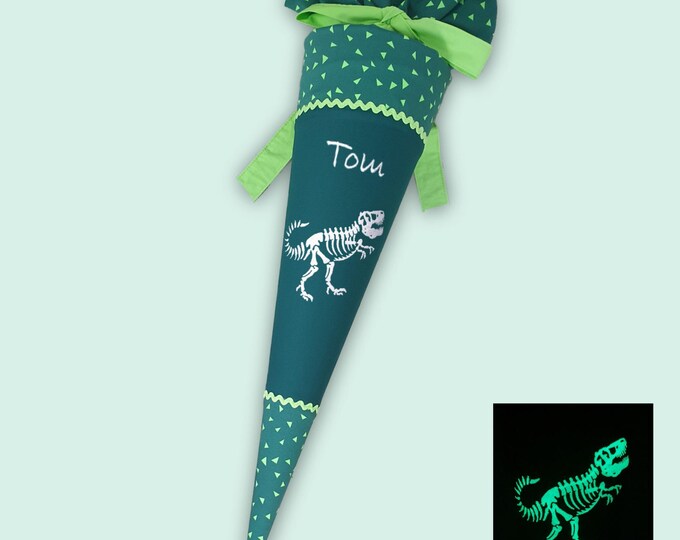 Schultüte Dino Dinosaurier (leuchtet im Dunkeln) passend zum Green Grafics Schulranzen