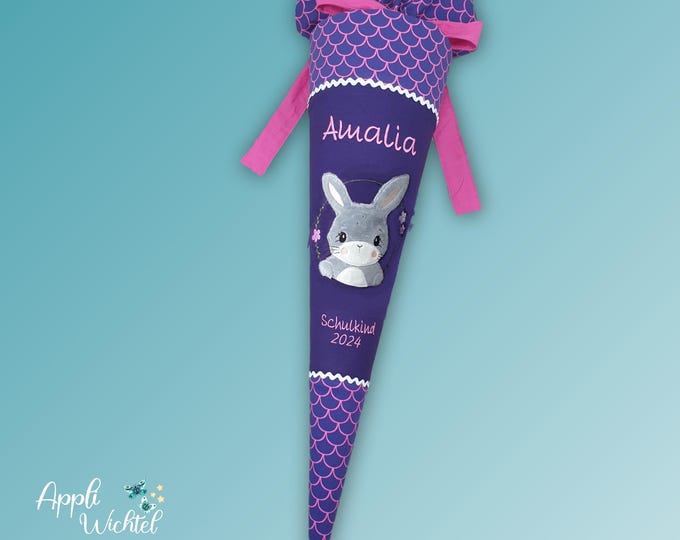 Schultüte Hase passend zum Perlentauchbär Schulranzen