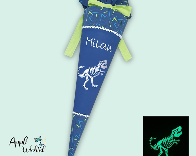 Schultüte Dino Dinoskelett (leuchtet im Dunkeln) passend zum Spitzenreitbär Schulranzen